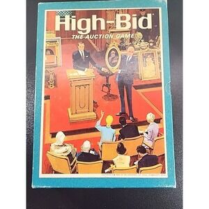 Vintage 1965 High-Bid Board Game 3M Bookshelf The Auction Game 100% Complete